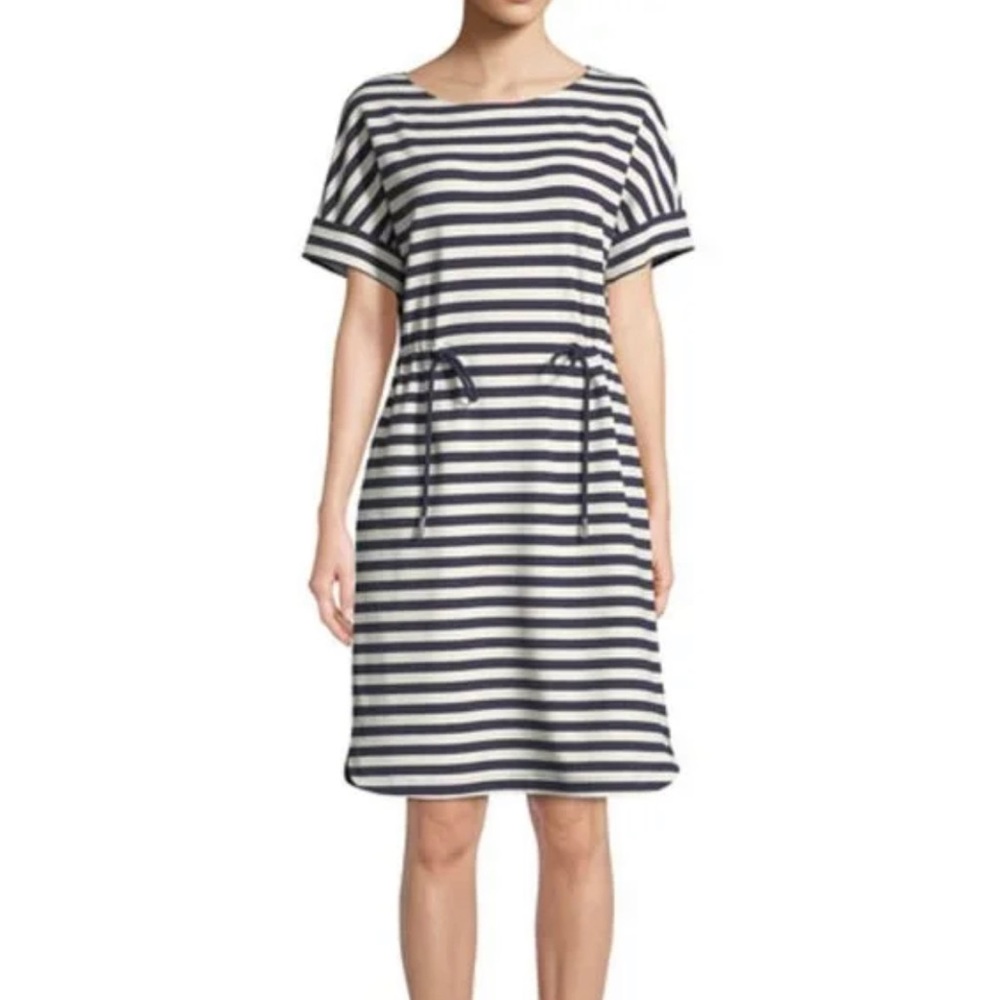 Brandon Bedford Striped Drawcord Dress